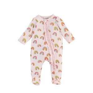 Pink ruffle rainbow sleeper, NWT